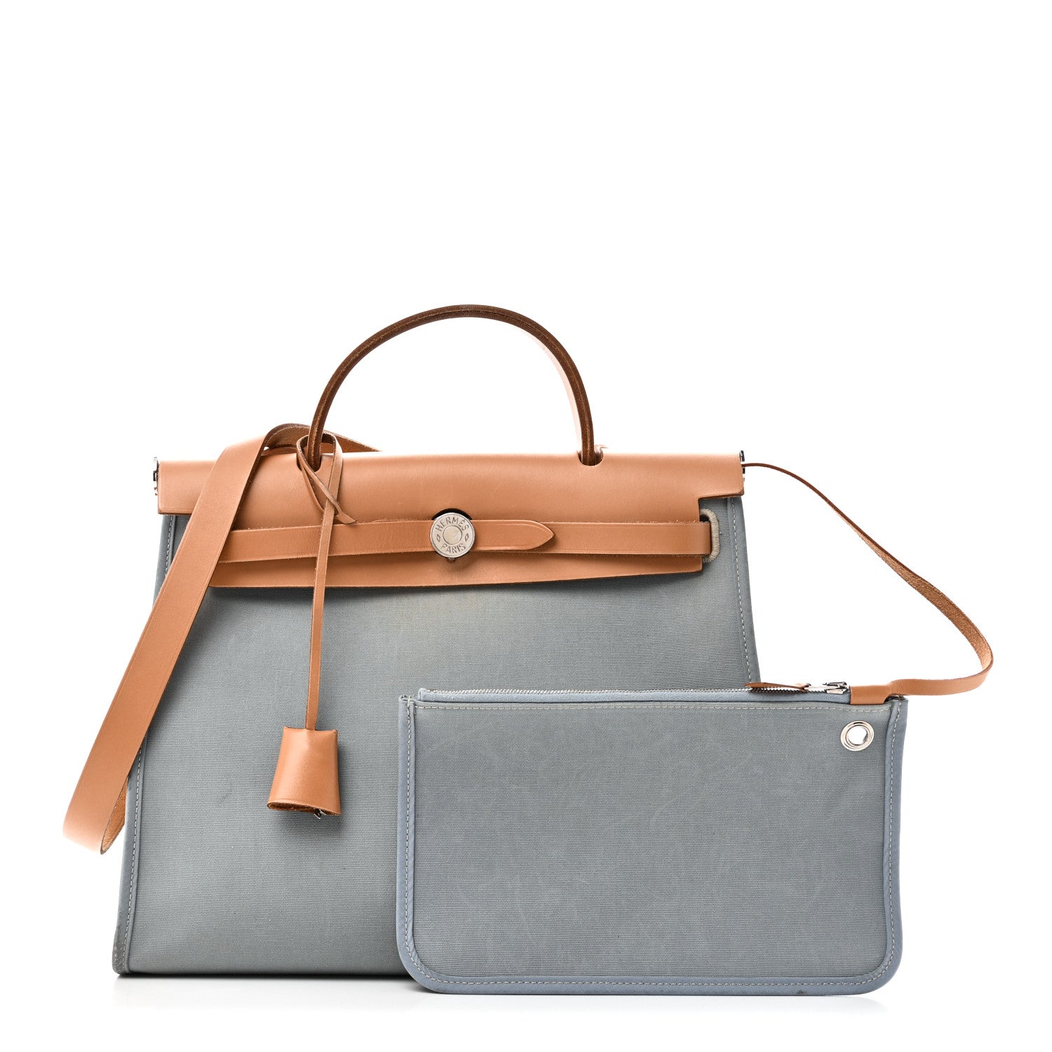 Hermes Military Toile Vache Hunter Herbag Zip PM 31 Bleu Lin 3 of 11