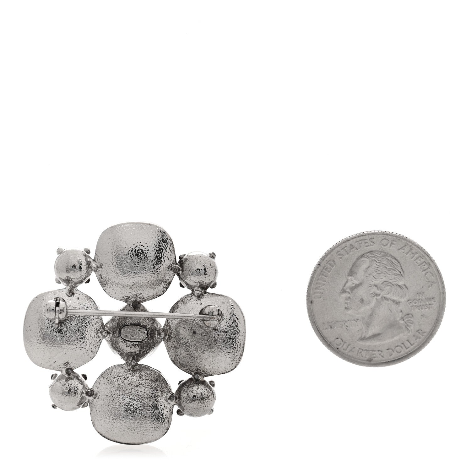 Chanel Crystal CC Cross Brooch Light Gold Beige 2 of 3