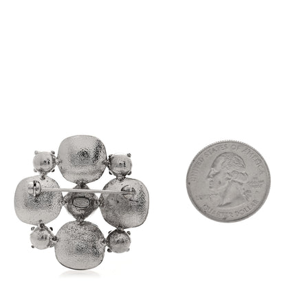 Chanel Crystal CC Cross Brooch Light Gold Beige 2 of 3