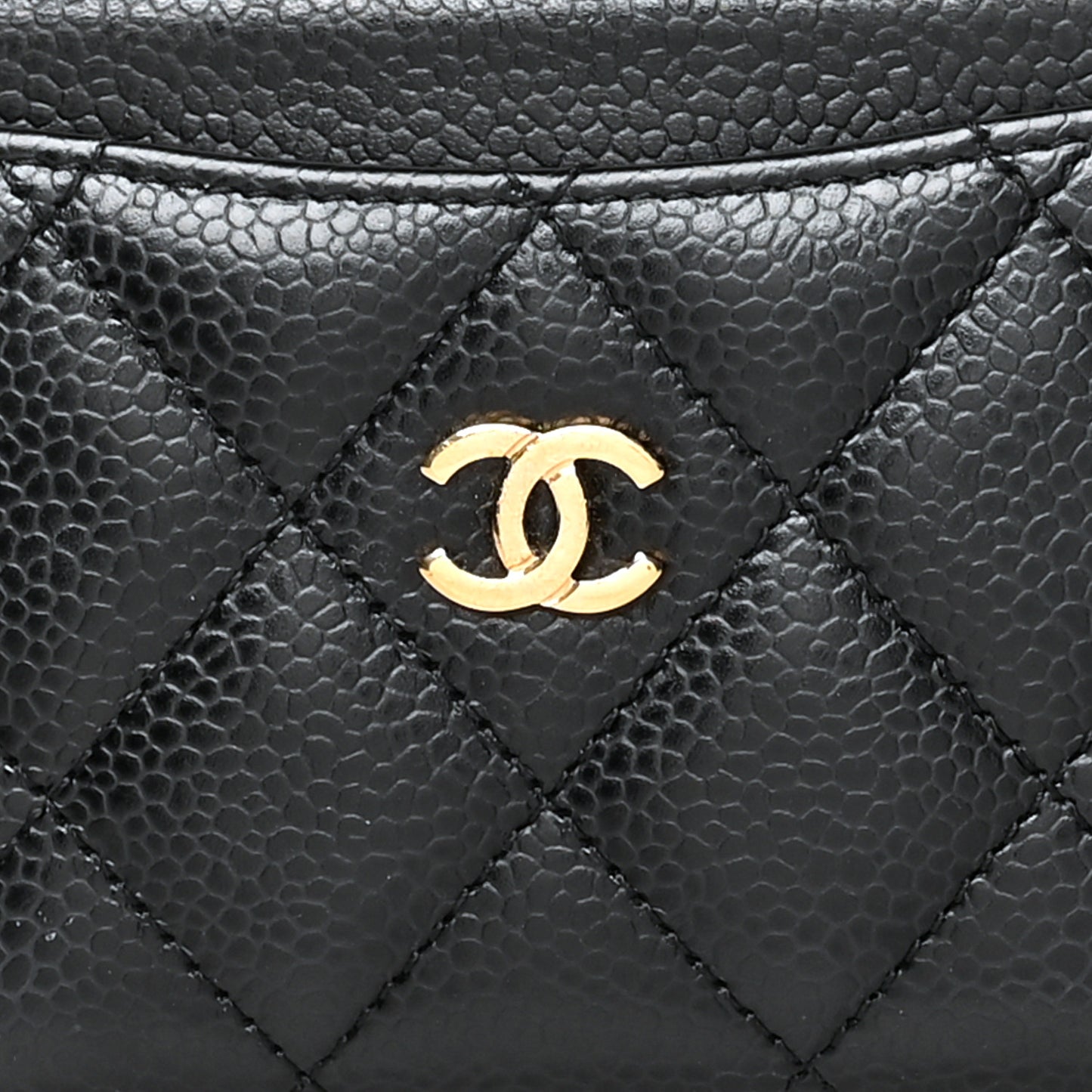 Caviar Quilted Card Holder Black