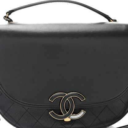 Chanel Shiny Calfskin Goatskin Quilted Medium Coco Curve Messenger Flap Black 8 of 12