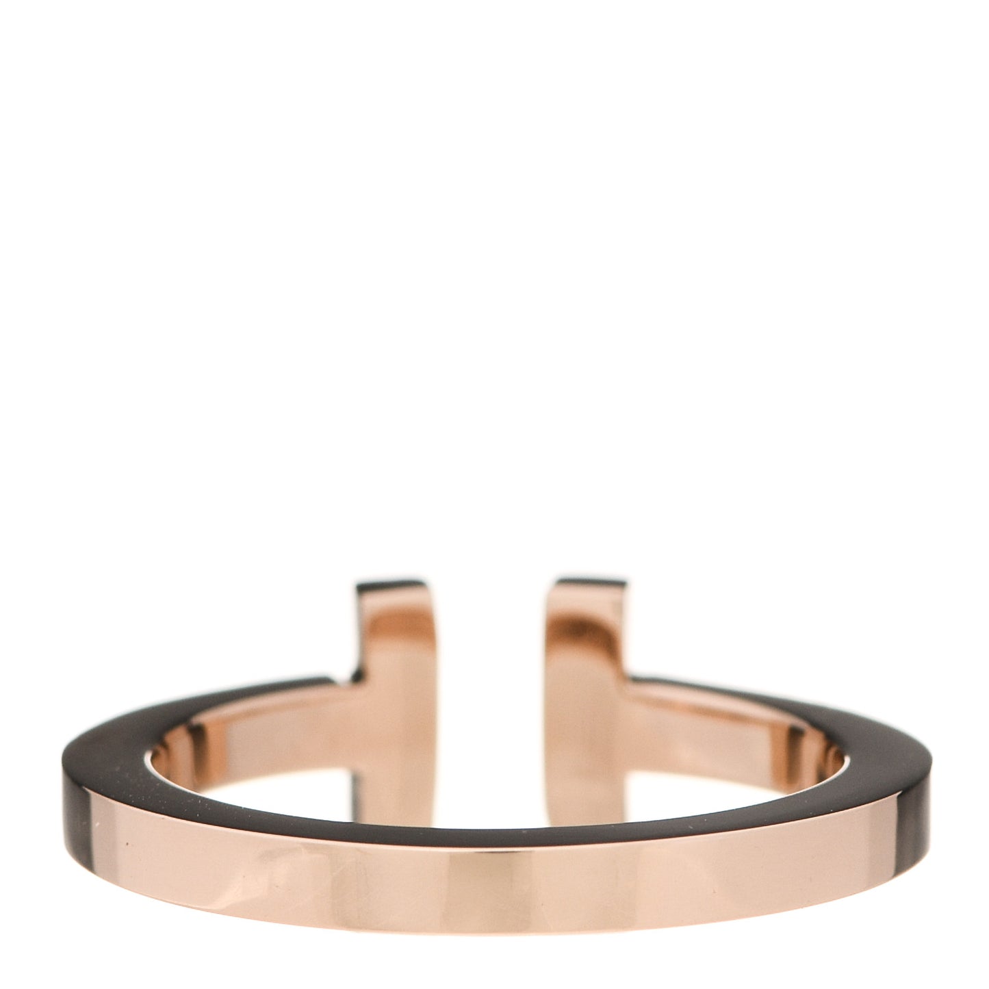 18K Rose Gold T Square Ring 58 8.5