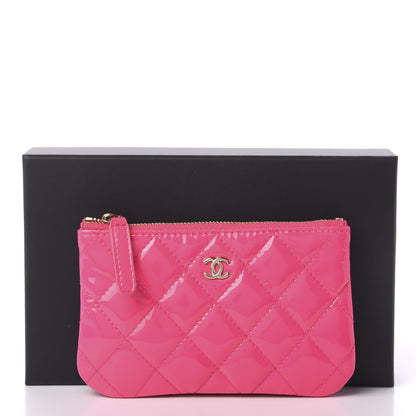 Chanel Patent Quilted Small Cosmetic Case Pink 11 of 11