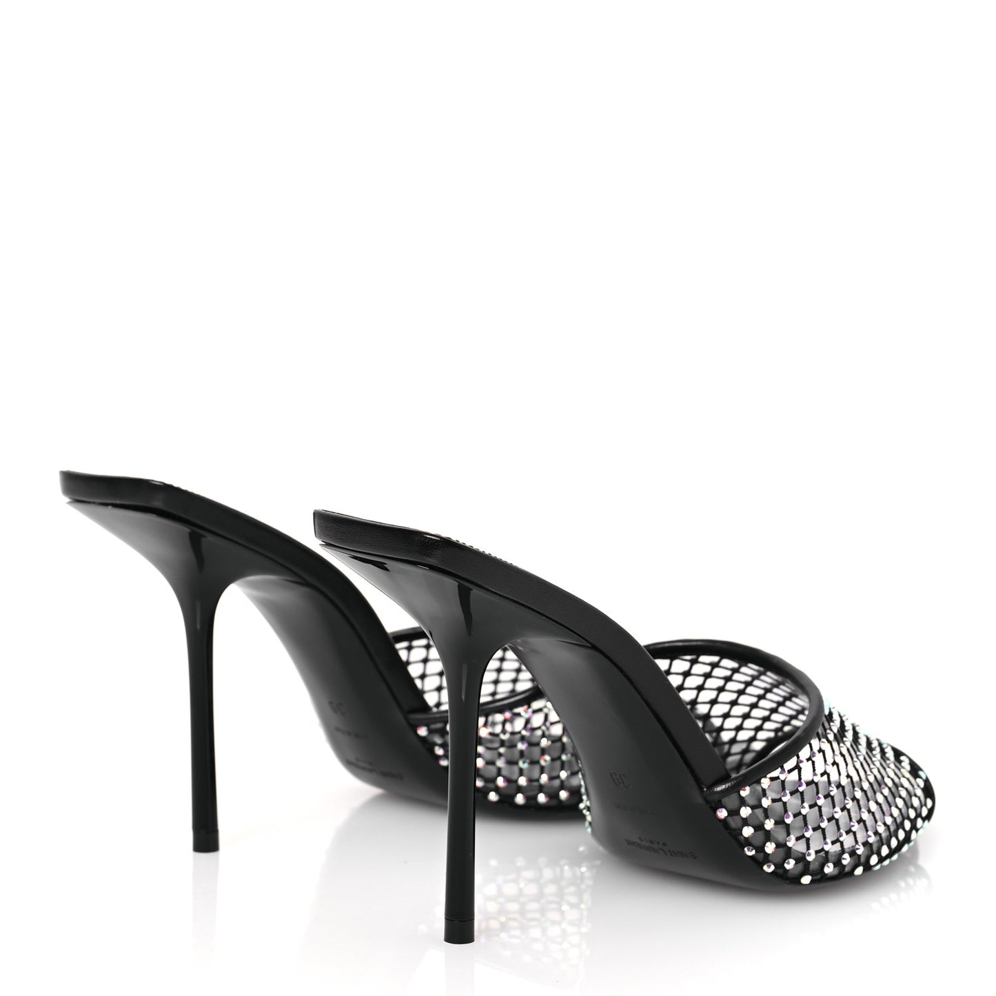 Mesh Strass Giqua 95 Mule Sandals 39 Black