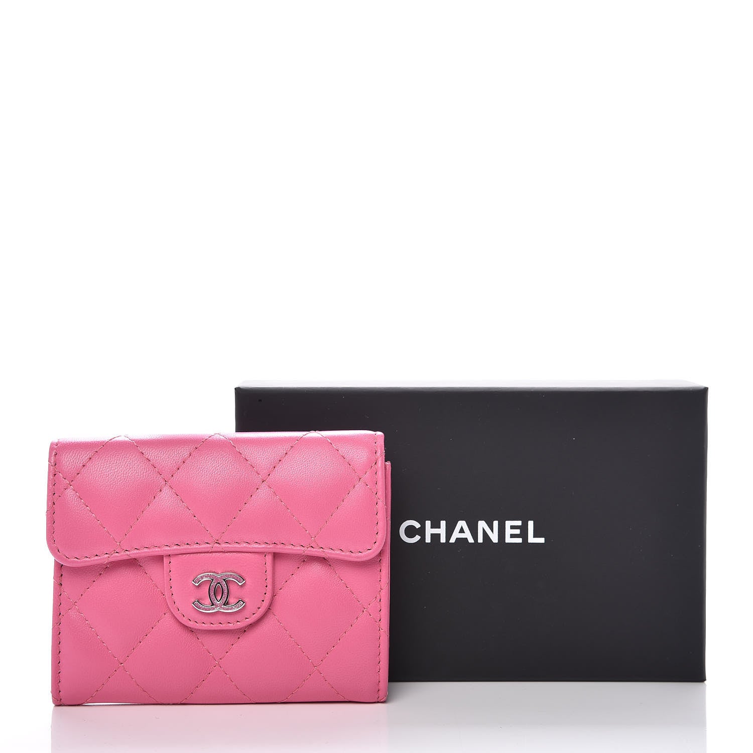 Chanel Lambskin Quilted CC Card Holder Pink 11 of 11
