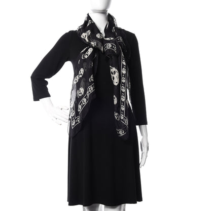 Alexander McQueen Silk Chiffon Skull Scarf Black 2 of 4