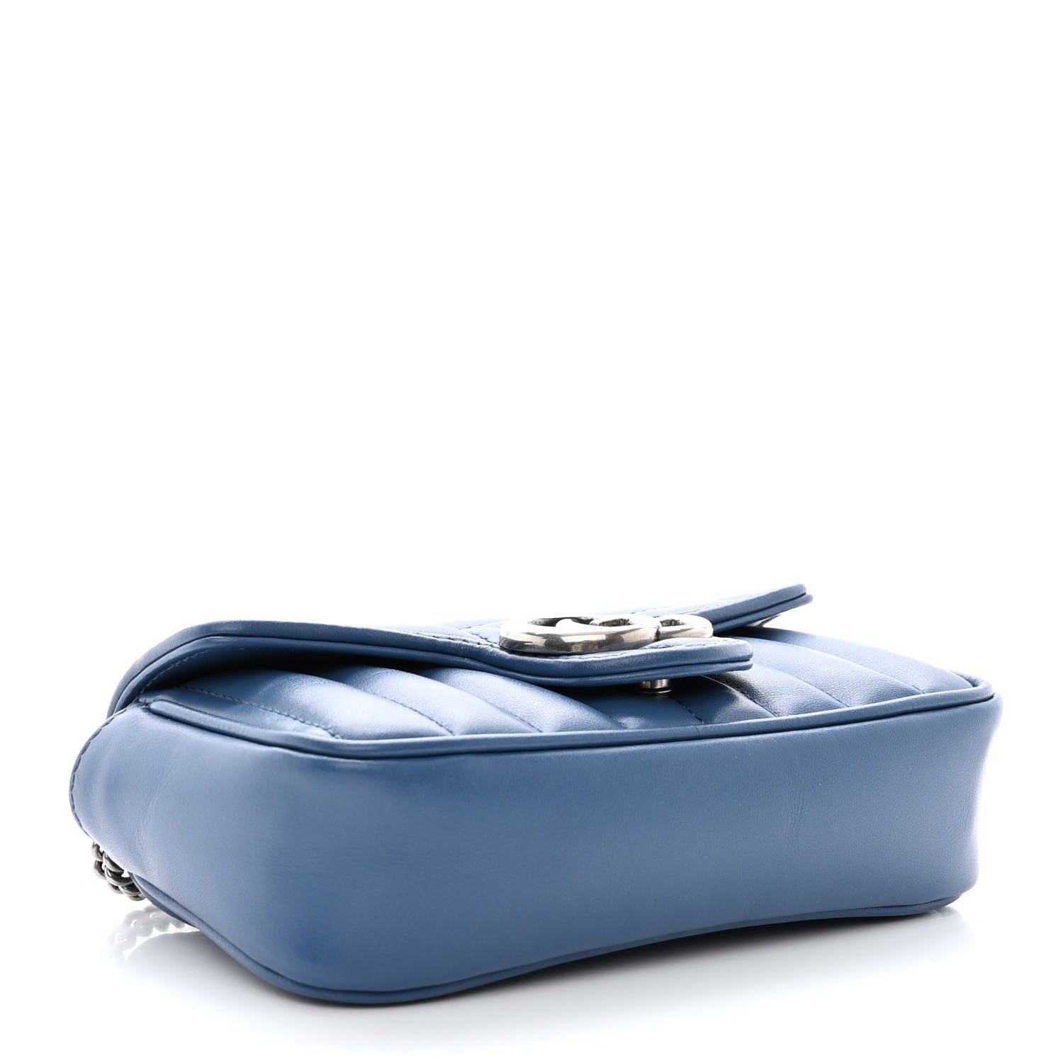 Gucci Calfskin Matelasse Aria Super Mini GG Marmont Shoulder Bag Clear Blue 4 of 10