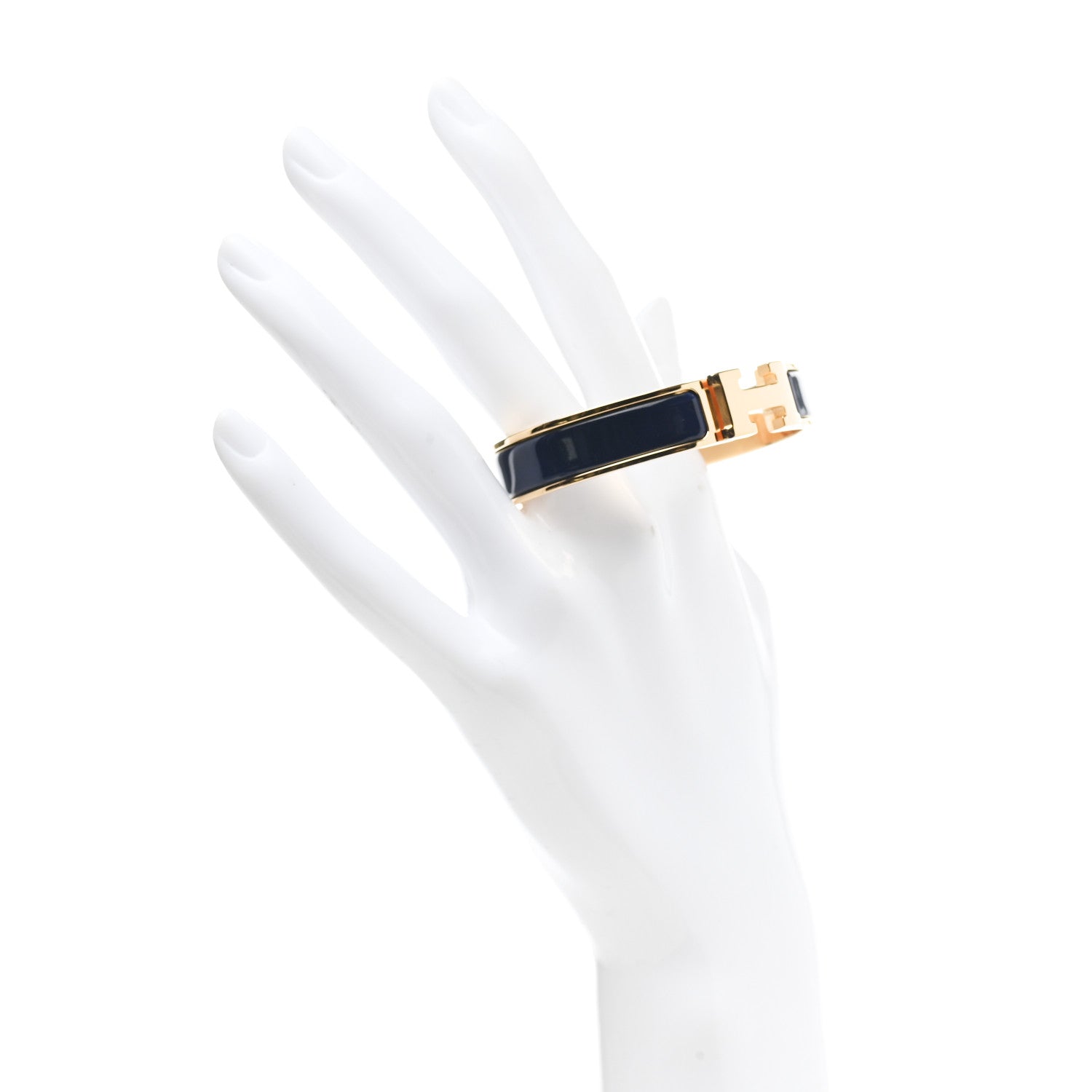 Hermes Narrow Enamel Clic Clac H Bracelet PM Bleu Abysse 2 of 4