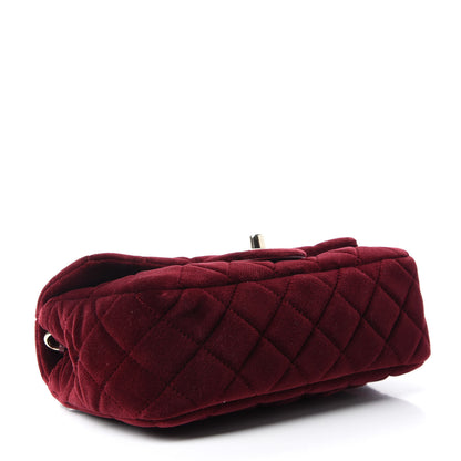 Chanel Velvet Quilted Mini Rectangular Pearl Crush Flap Burgundy 4 of 10