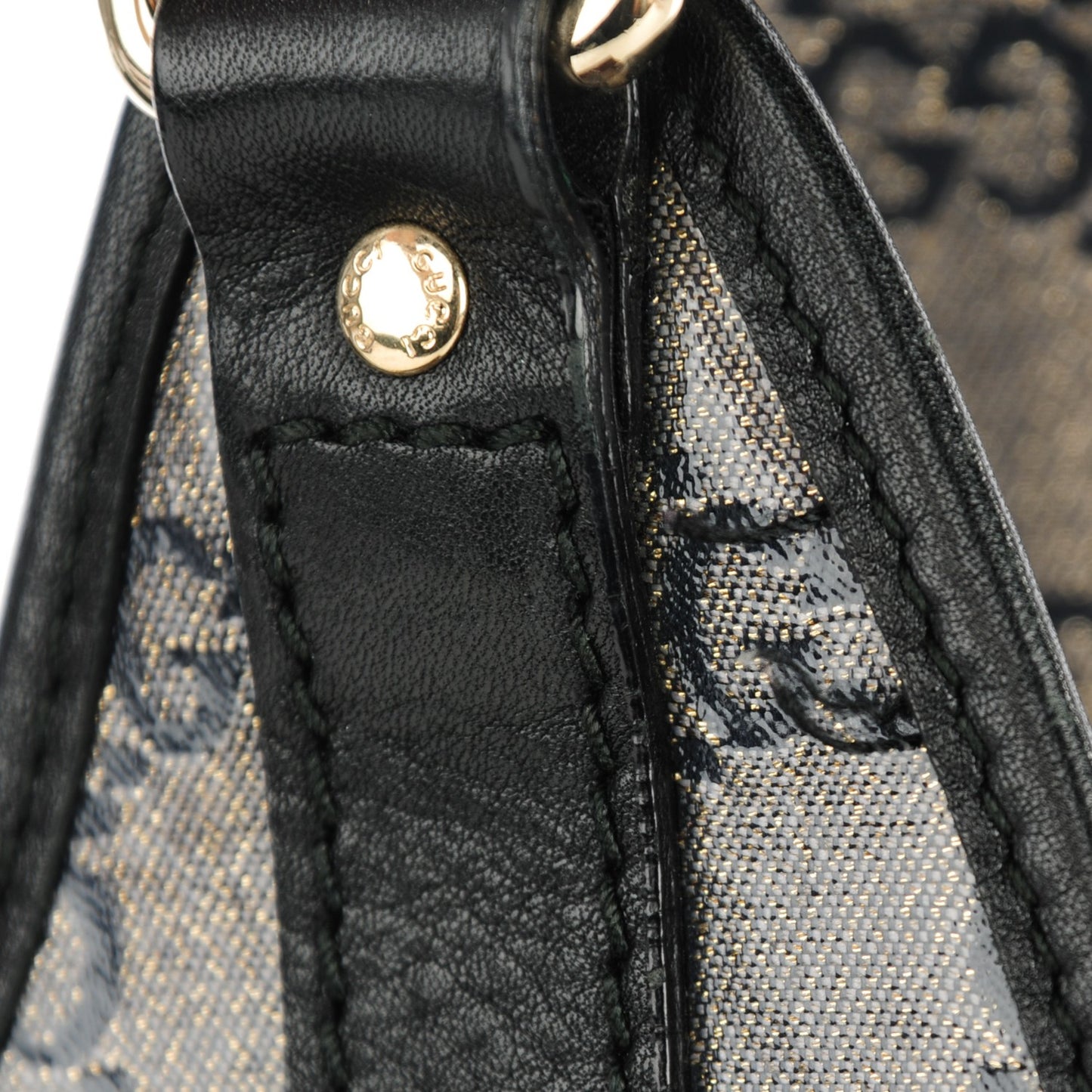 Crystal Monogram Medium Joy Shoulder Bag Black