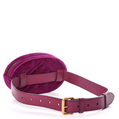 Gucci Velvet Matelasse GG Marmont Belt Bag 75 30 Fuchsia Violet Cyclamen 3 of 10