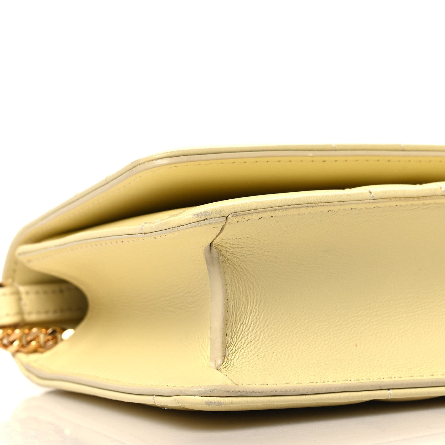 Burberry Lambskin Quilted Lola Clutch On Chain Cool Lemon 8 of 9