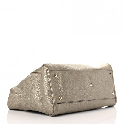 Gucci Metallic Pebbled Calfskin Medium Soho Shoulder Bag Golden Beige 4 of 19