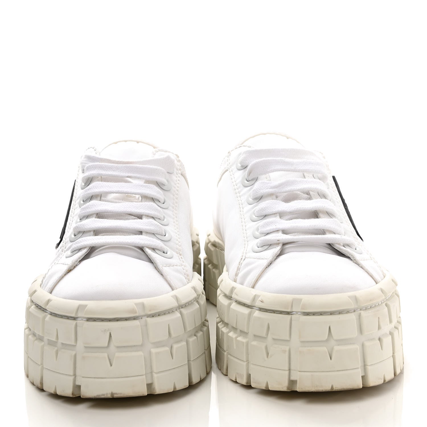 Prada Re-Nylon Gabardine Triangle Logo Double Wheel 50mm Sneakers 36.5 White 2 of 9