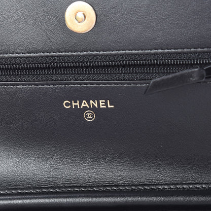 Chanel Caviar Quilted CC Filigree Wallet On Chain WOC Black 6 of 11