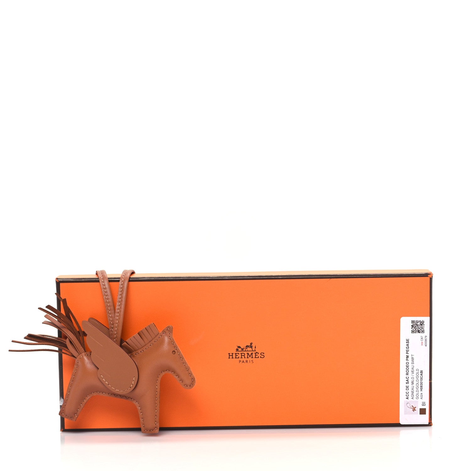 Hermes Milo Lambskin Swift Grigri Rodeo Pegase Horse Bag Charm PM Gold 5 of 5