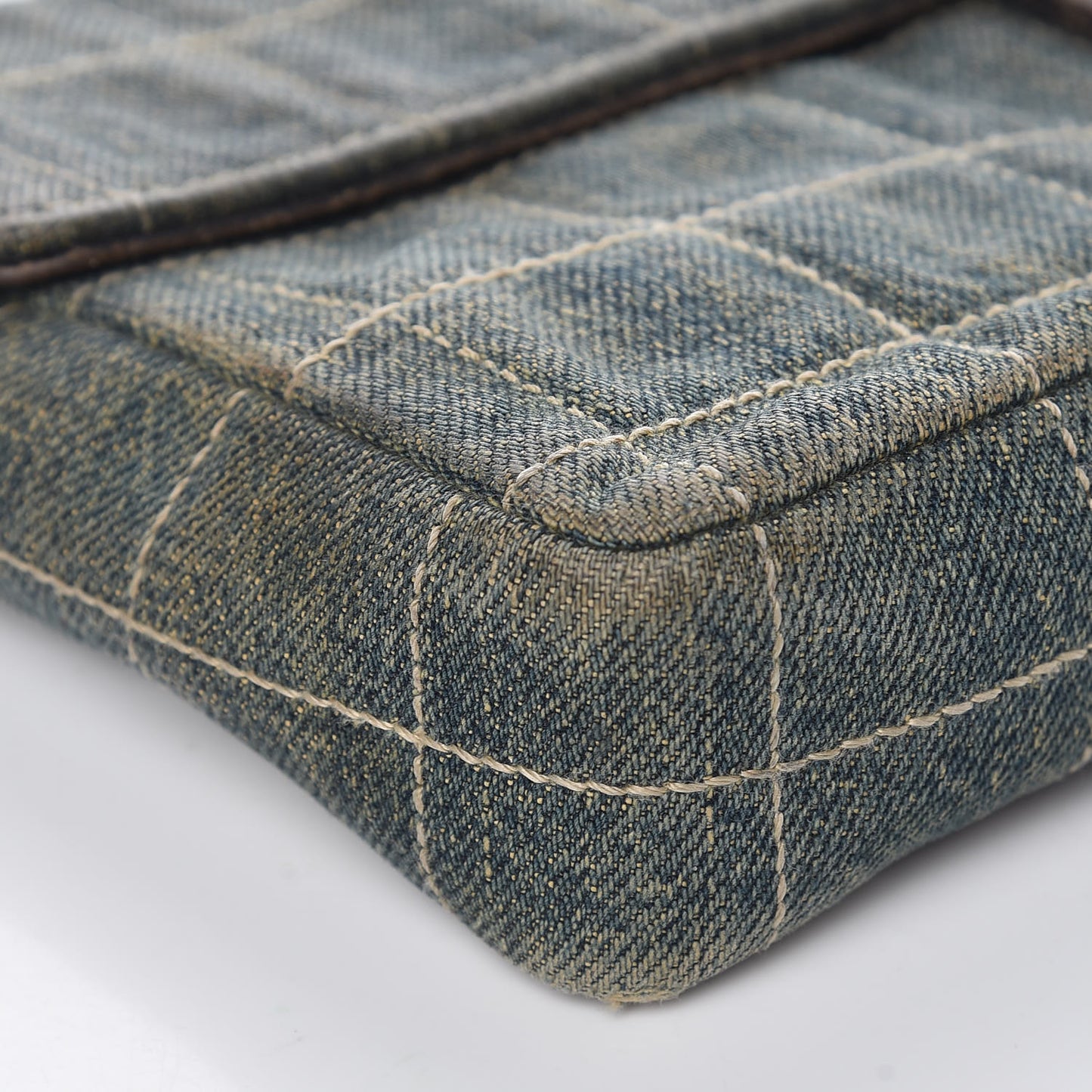 Denim Chocolate Bar Quilted East West Flap