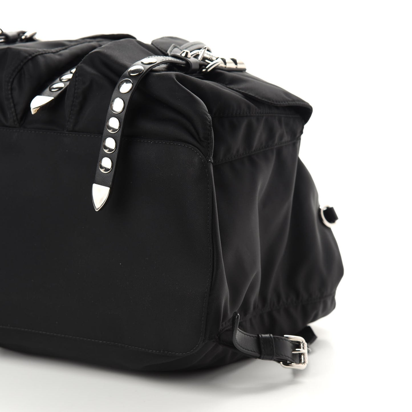 Nylon New Vela Studded Backpack Black
