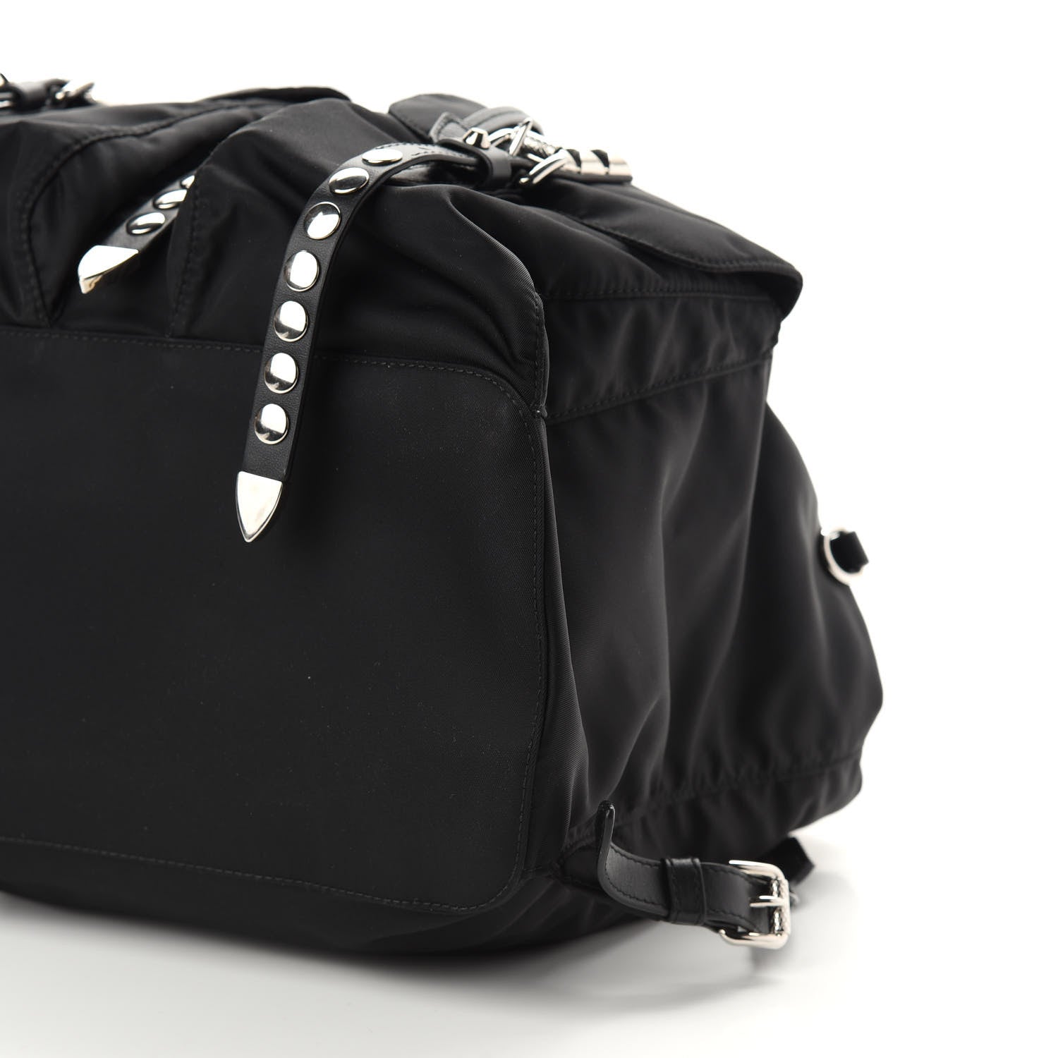 Prada Nylon New Vela Studded Backpack Black 6 of 9
