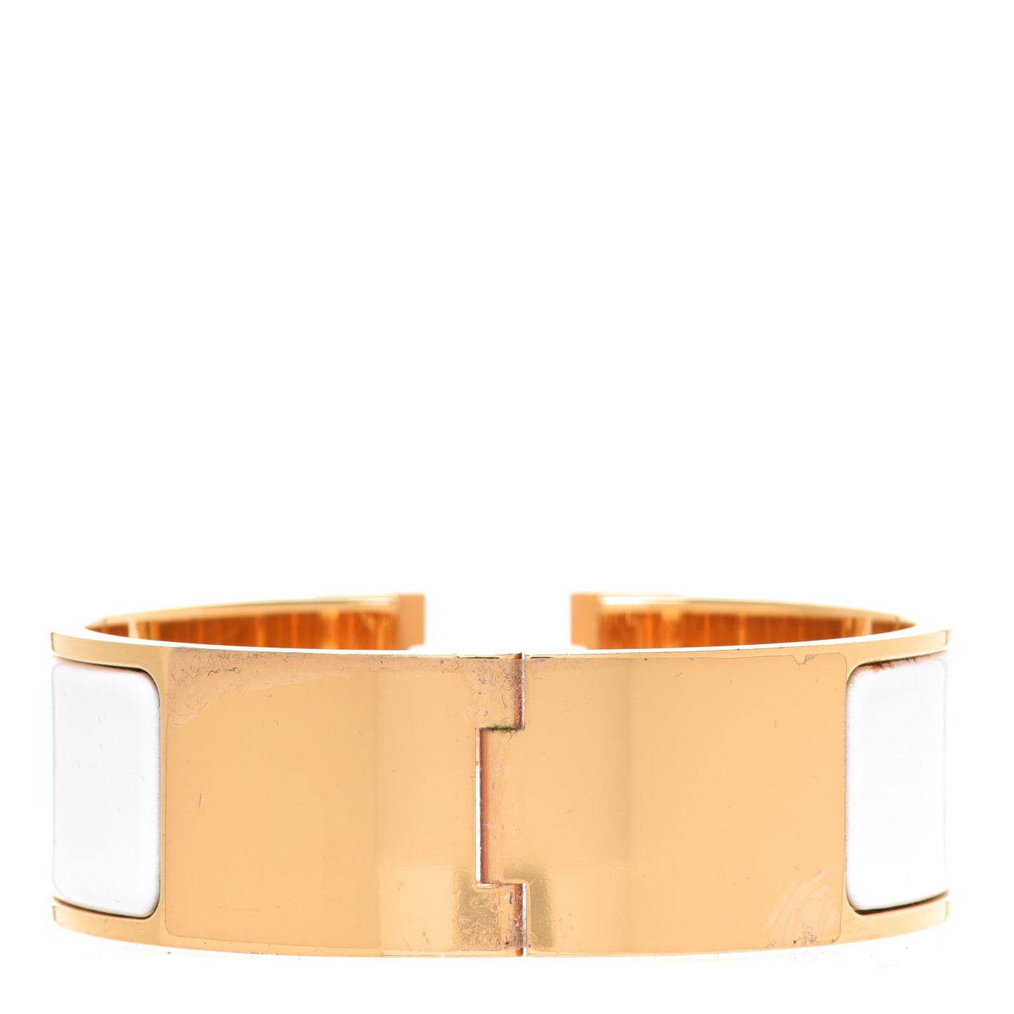Enamel Wide Clic Clac H Bracelet PM White