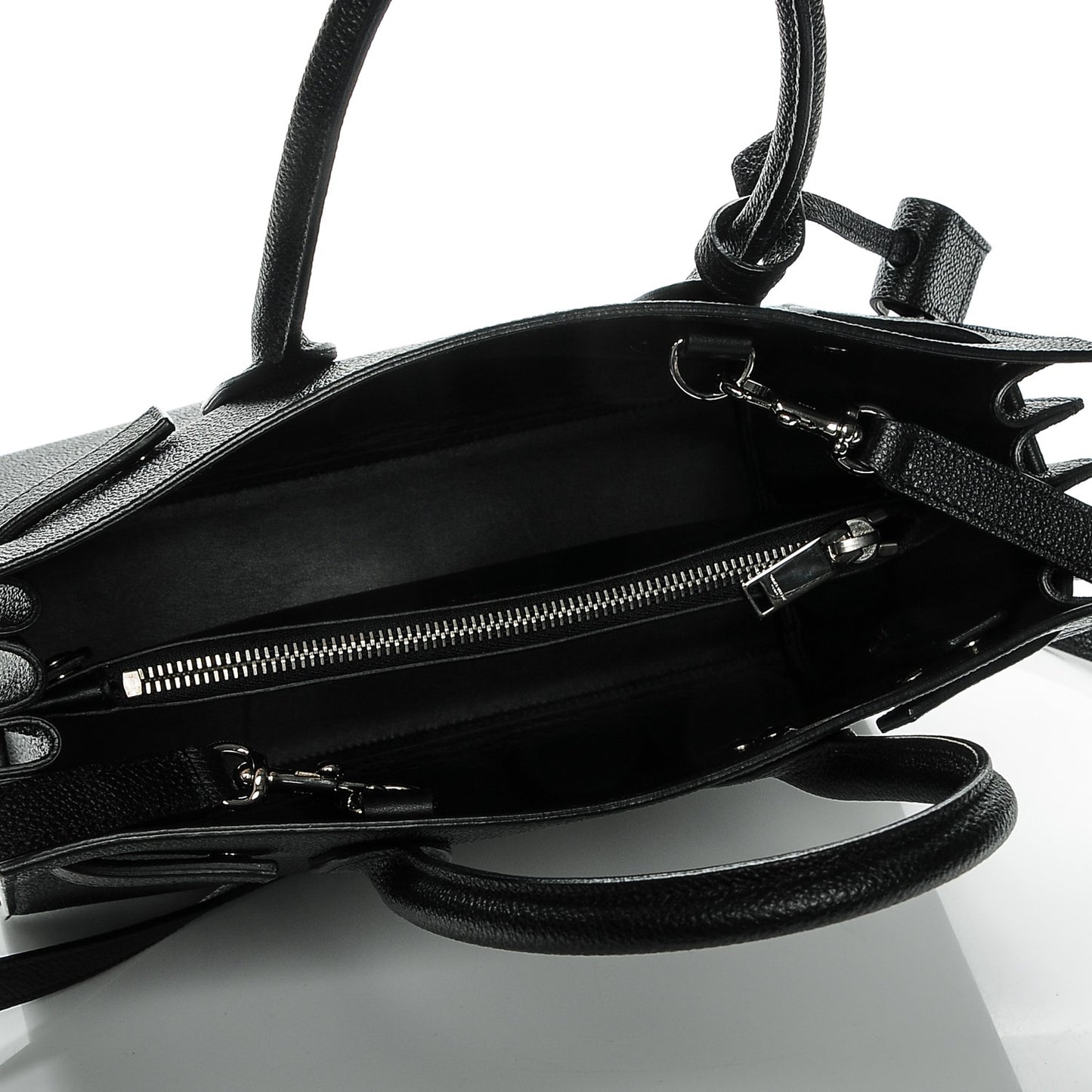 Grained Calfskin Baby Sac De Jour Black