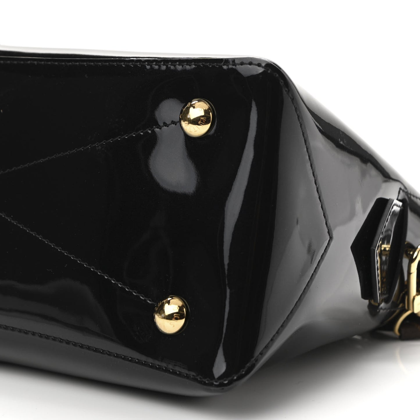 Patent Calfskin Miroir Tote Black