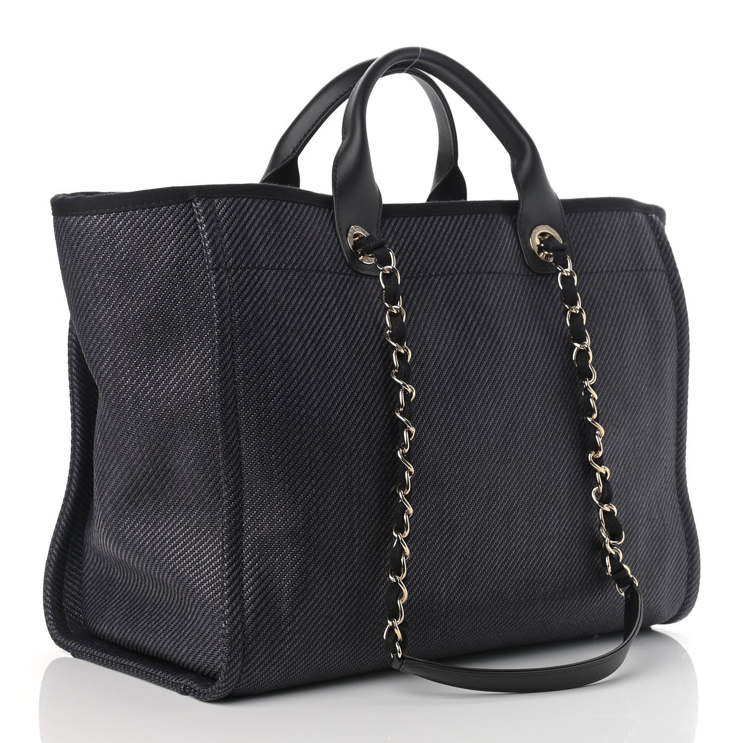 Chanel Mixed Fibers Calfskin Medium Deauville Tote Black 3 of 9