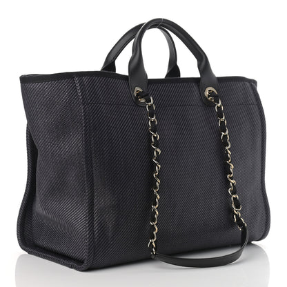 Chanel Mixed Fibers Calfskin Medium Deauville Tote Black 3 of 9