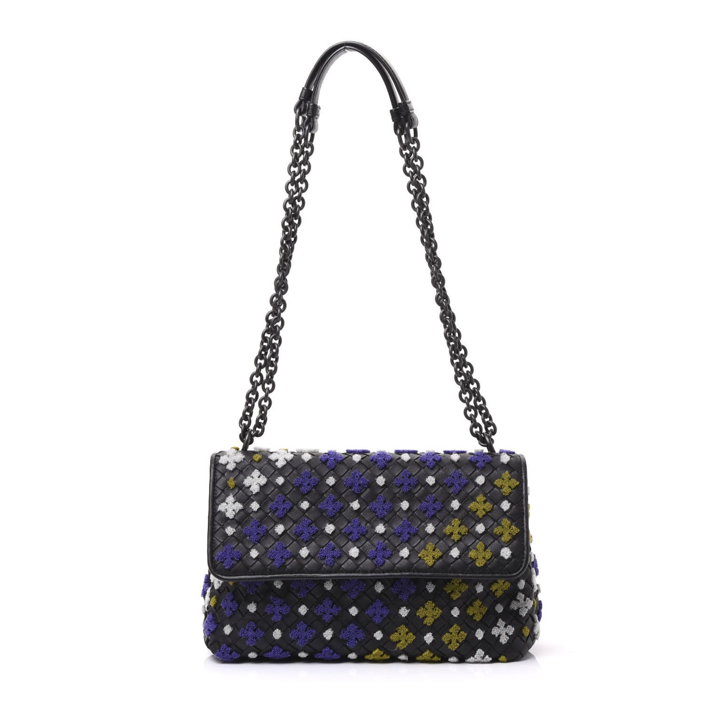 Nappa Intrecciato Embroidered Small Olimpia Black Multicolor