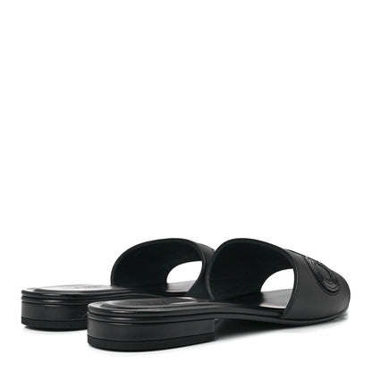 Chanel Calfskin Patent Calfskin Logo Mules 37.5 Black 4 of 8