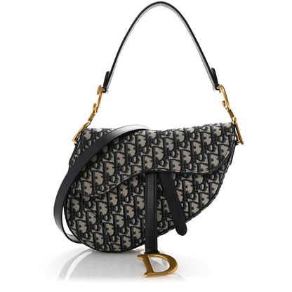 Christian Dior Oblique Saddle Bag With Strap Blue 1 of 12