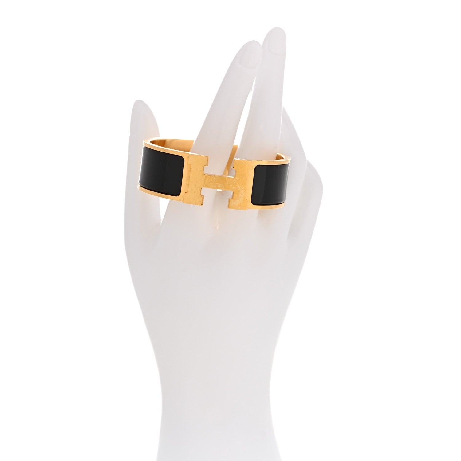 Hermes Enamel Wide Clic Clac H Bracelet PM Black 2 of 4