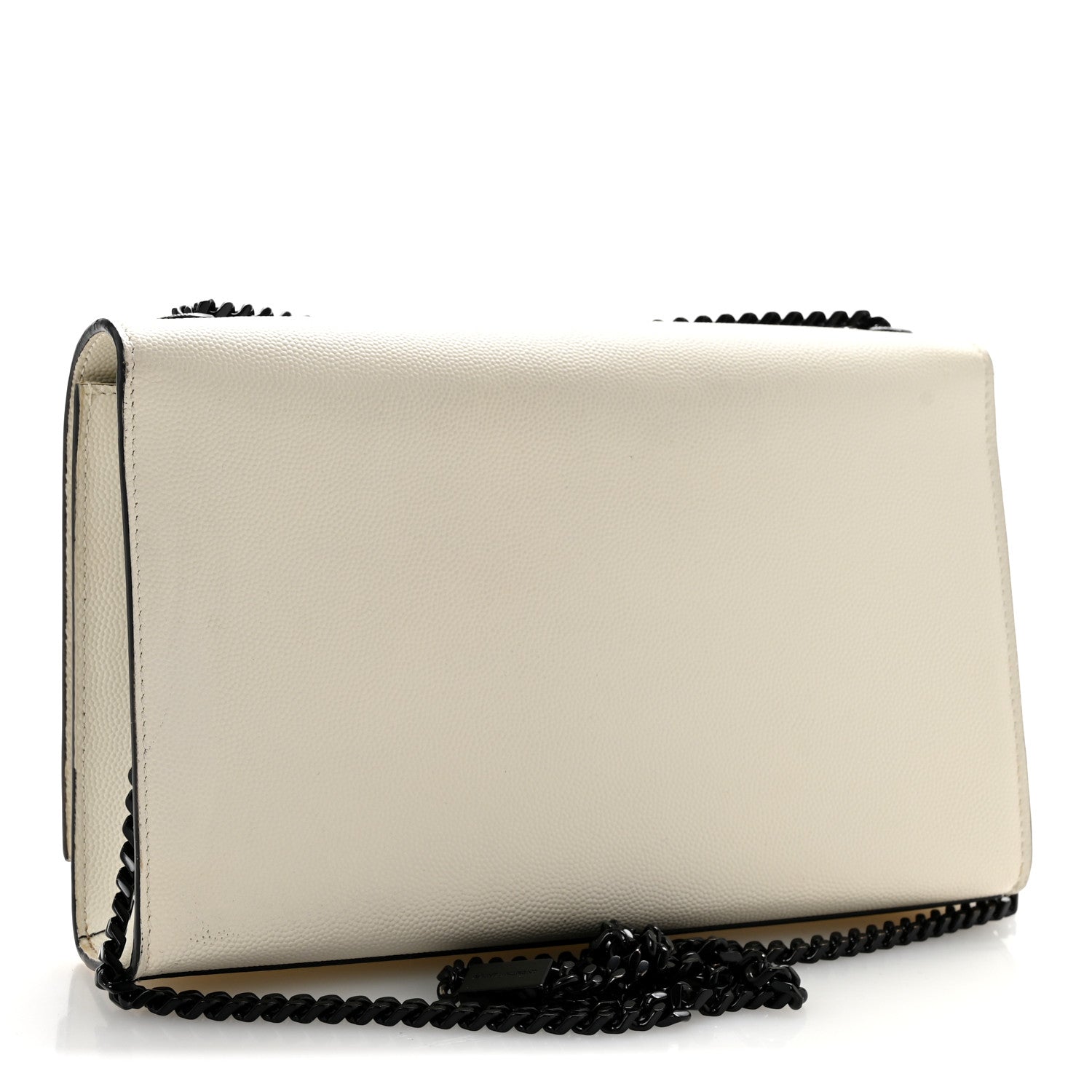 Saint Laurent Grain De Poudre Medium Classic Monogram Kate Satchel Porcellana Black 3 of 13