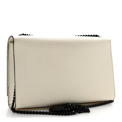 Saint Laurent Grain De Poudre Medium Classic Monogram Kate Satchel Porcellana Black 3 of 13