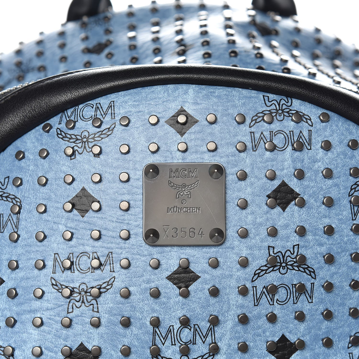 MCM Visetos Studded Medium Backpack Blue 15 of 15