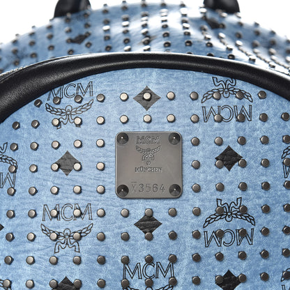 MCM Visetos Studded Medium Backpack Blue 15 of 15