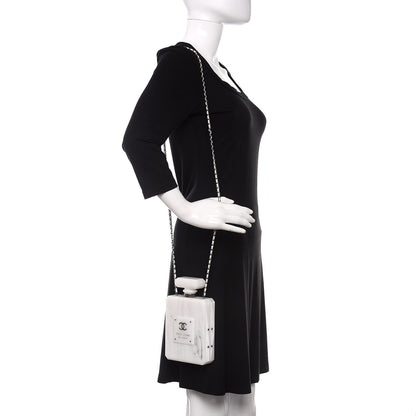 Chanel Marbled Plexiglass Buonasera Perfume Bottle Clutch White 2 of 8