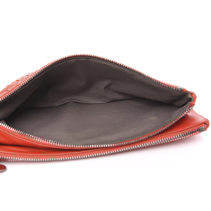 Bottega Veneta Nappa Intrecciato Double Zip Clutch Geranium 4 of 12