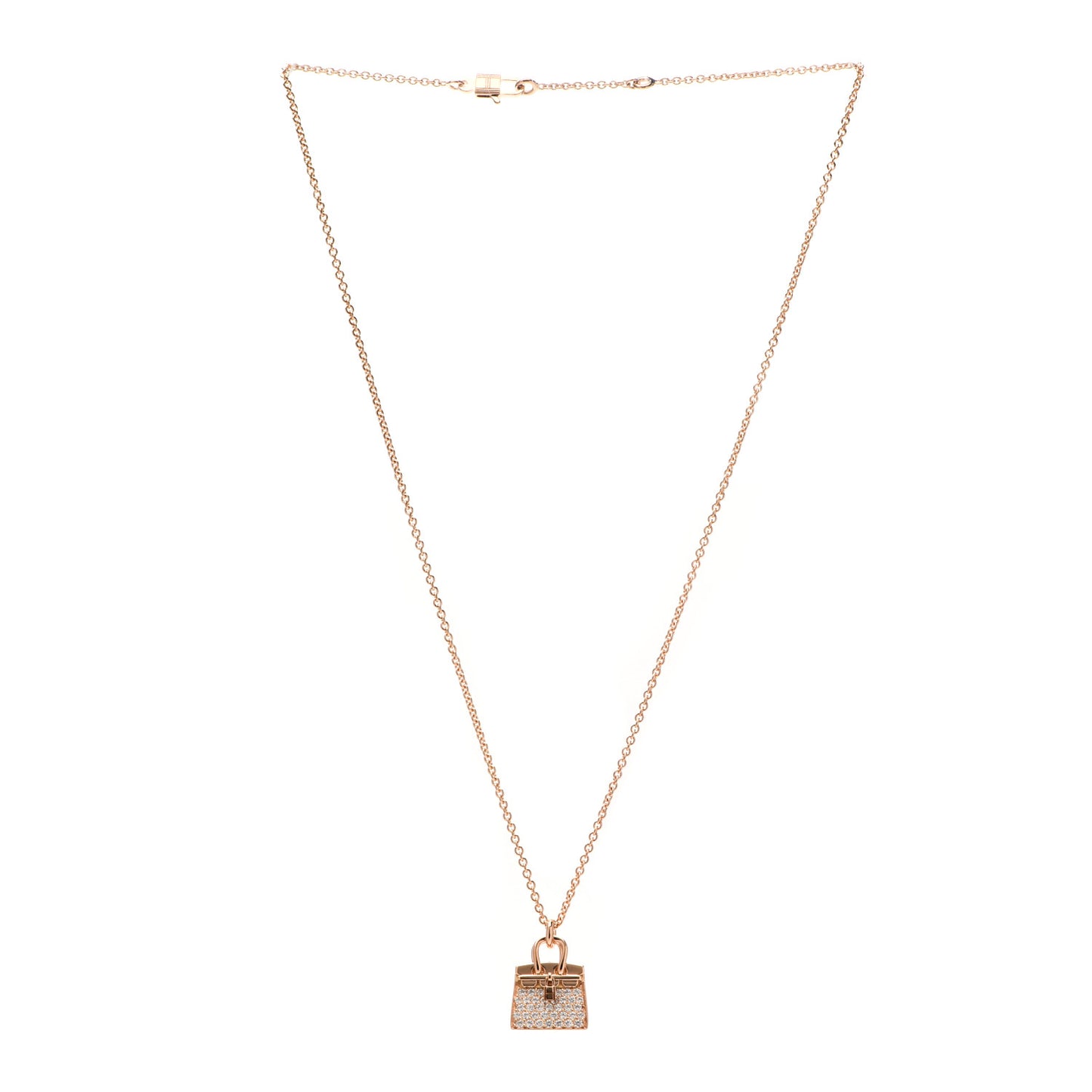 18K Rose Gold Diamond Birkin Amulettes Pendant Necklace