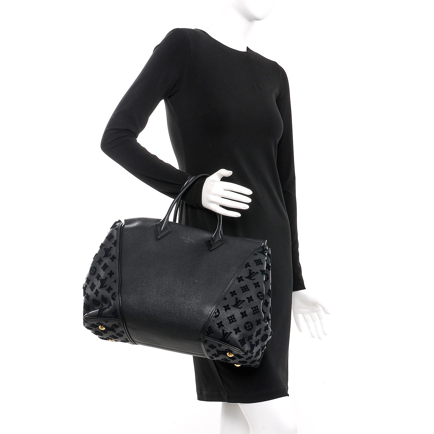 Louis Vuitton Cuir Orfevre Veau Cachemire Tote W GM Black 2 of 7