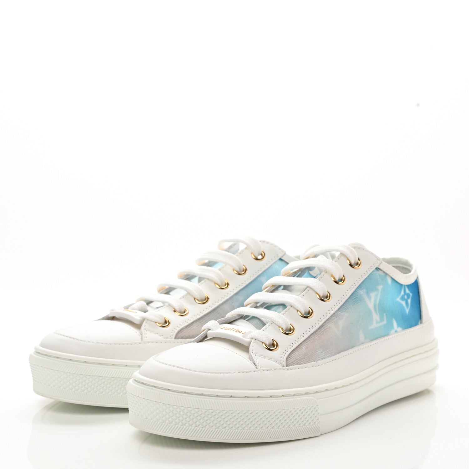 Louis Vuitton Technical Fabric Calfskin Monogram Stellar Sneakers 36 Blue 3 of 8