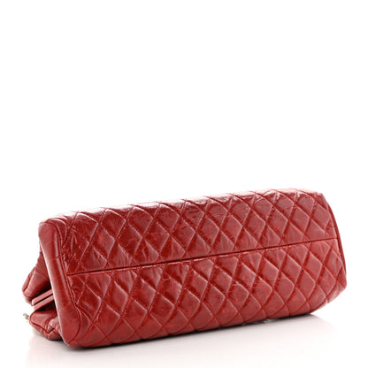 Chanel Glazed Calfskin Quilted Medium Just Mademoiselle Bowling Bag Red 4 of 13