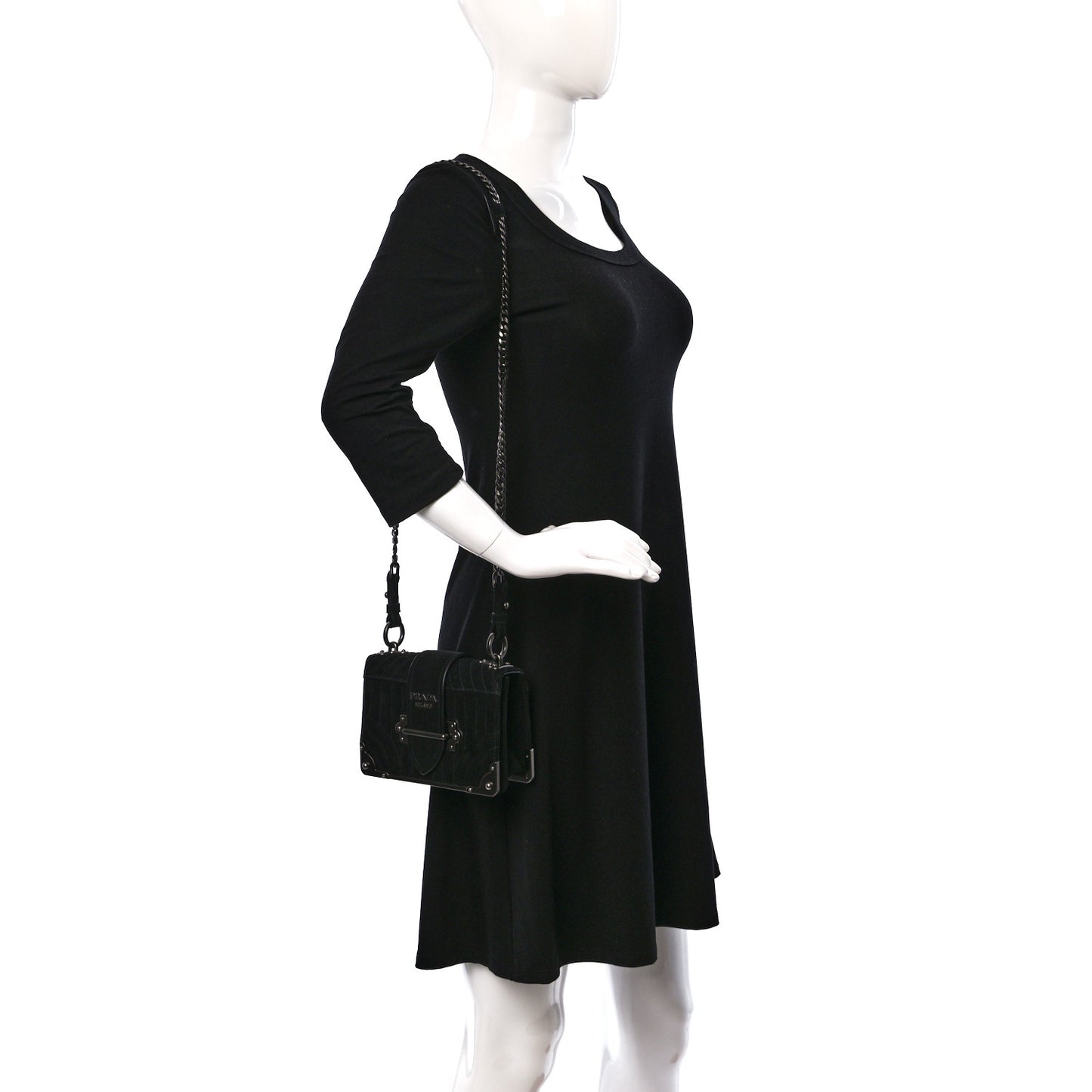 Velvet Impuntu Cahier Bag Black