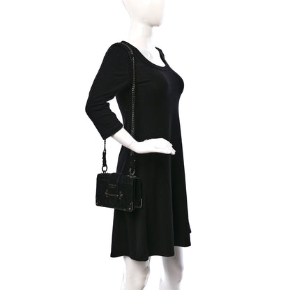 Prada Velvet Impuntu Cahier Bag Black 2 of 8
