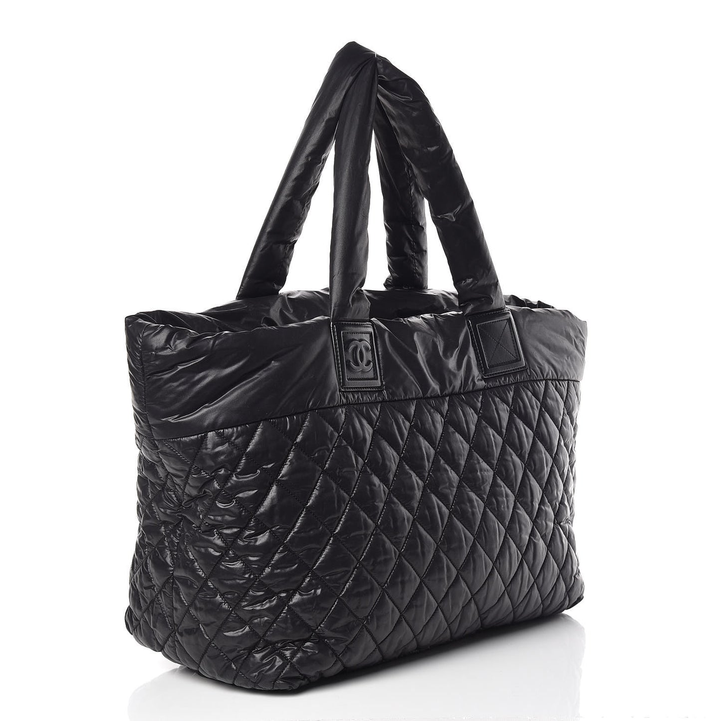 Nylon Quilted Large Coco Cocoon Tote Black