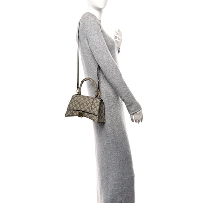 Balenciaga X GUCCI GG Supreme Monogram Small Hourglass Top Handle Bag Beige Ebony 2 of 11