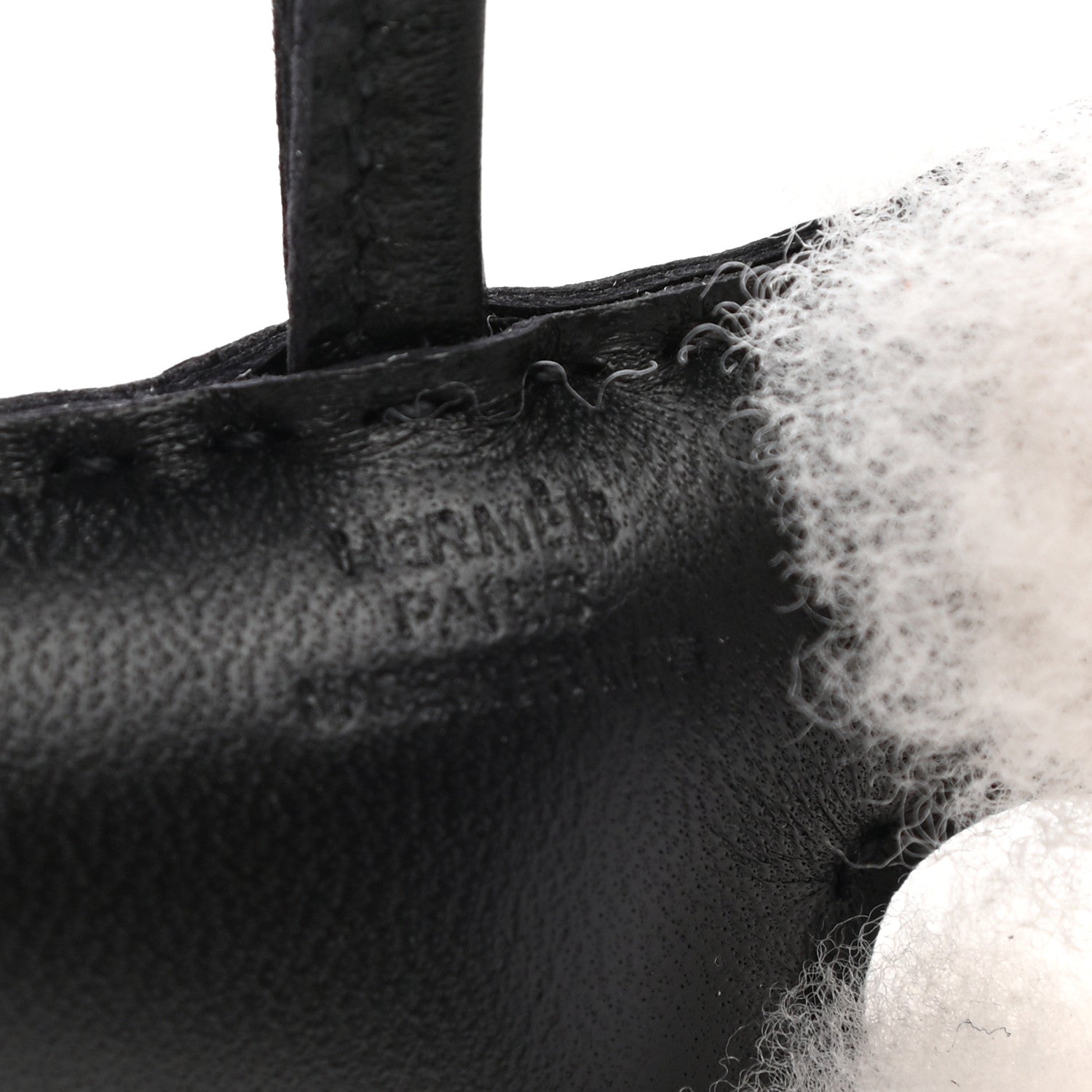 Hermes Milo Lambskin Shearling Budy Charm Black 3 of 5