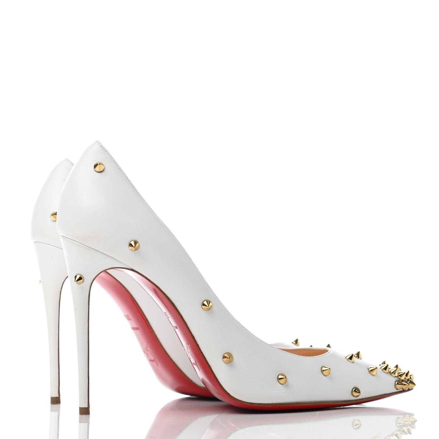 Christian Louboutin Kid Degraspike 100 Pumps 39.5 White Ivory Pop Corn 3 of 6