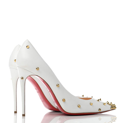 Christian Louboutin Kid Degraspike 100 Pumps 39.5 White Ivory Pop Corn 3 of 6
