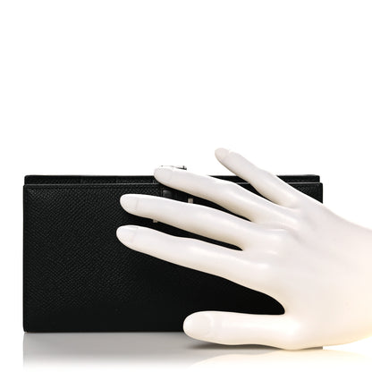 Hermes Epsom Matte Alligator Bearn Touch Gusset Wallet Black 2 of 8